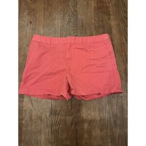 Tommy Hilfiger Chino Shorts Women's 18 Salmon Pink Cotton Twill Mid-Rise Casual